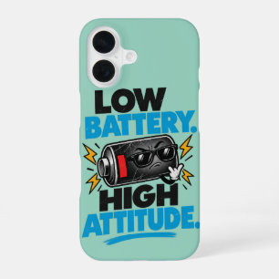 Coque iPhone 16 Étui de téléphone drôle avec batterie faible et at
