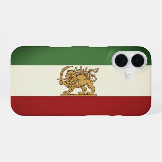 Coque iPhone 16 Étui de téléphone du drapeau Lion et Soleil (Verso Horizontal)