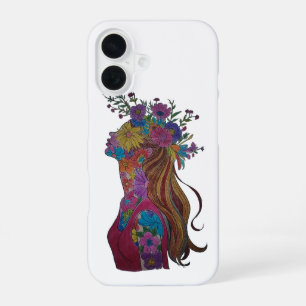 Coque iPhone 16 Étui de téléphone en art floral Femme Fleur