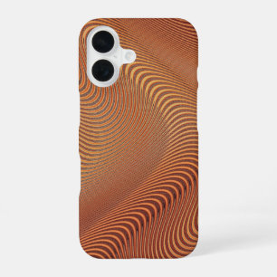 Coque iPhone 16 Étui de téléphone en art ondulé doré