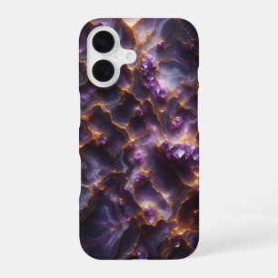 Coque iPhone 16 Étui de téléphone en cristal d'améthyste violet de