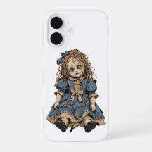 Étui de téléphone en porcelaine fêlée effrayant -