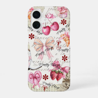 Coque iPhone 16 Étui de téléphone esthétique Coquette Collage Vint