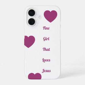 Coque iPhone 16 Étui de téléphone "Fille charmante qui aime Jésus"