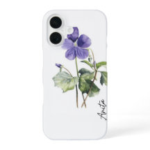 Étui de téléphone Fleur de naissance violette avec