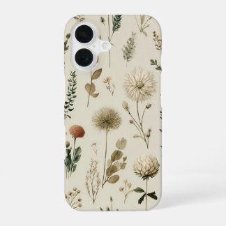 Coque iPhone 16 Étui de téléphone Fleurs sauvages et herbes botani