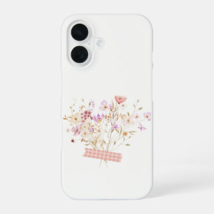 Coque iPhone 16 Étui de téléphone floral pastel Cottagecore vintag