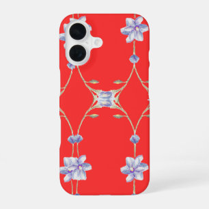 Coque iPhone 16 Étui de téléphone floral rouge
