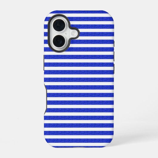 Coque iPhone 16 Étui de téléphone géométrique bleu chic (Verso)