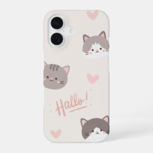 Coque iPhone 16 Étui de téléphone - Hallo Kitty Minimaliste