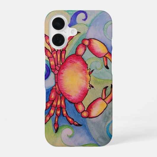 Coque iPhone 16 Étui de téléphone Happy Crab (Verso)