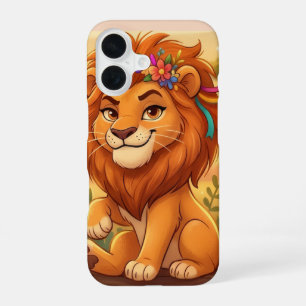 Coque iPhone 16 Étui de téléphone Lionceau Floral Mignon Art Cove