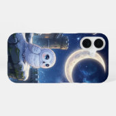 Coque iPhone 16 Étui de téléphone Lune Chouette enneigée Mignon (Verso Horizontal)