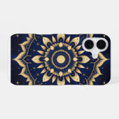 Coque iPhone 16 Étui de téléphone Mandala de Lune Céleste | Bleu N (Verso Horizontal)