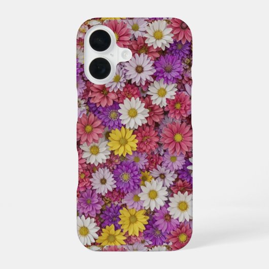 Coque iPhone 16 Étui de téléphone mural floral 3D (Verso)