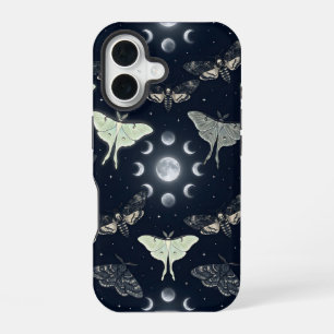 Coque iPhone 16 Étui de téléphone nuit papillon au clair de lune