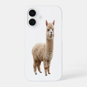 Coque iPhone 16 Étui de téléphone photo d'alpaga réaliste et migno