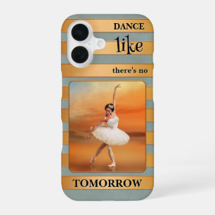 Coque iPhone 16 Étui de téléphone Rose Gold et Sage rayé danseur