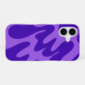 Coque iPhone 16 Étui de téléphone Vagues Style Rétro Violet (Verso Horizontal)