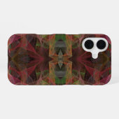Coque iPhone 16 Étui fractal rose, vert et noir (Verso Horizontal)