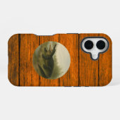 Coque iPhone 16 Étui iPhone 16 à grain de bois d'alligator (Verso Horizontal)
