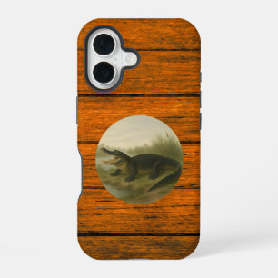 Coque iPhone 16 Étui iPhone 16 à grain de bois d'alligator