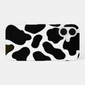 Coque iPhone 16 Étui iPhone 16 à impression vache noir et blanc (Verso Horizontal)
