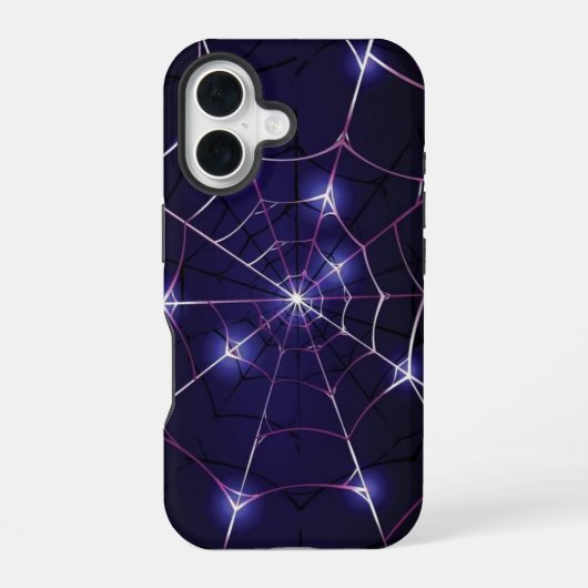 Coque iPhone 16 Étui iPhone 16 Dark Web & Silver Spider (Verso)