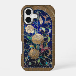 Coque iPhone 16 Étui iPhone 16 en verre doré pailleté