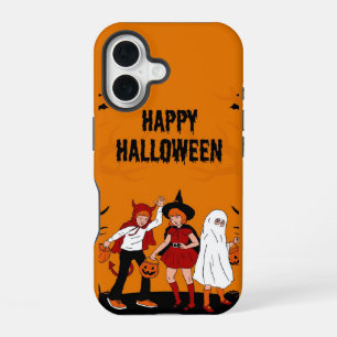 Coque iPhone 16 Étui iPhone 16 Halloween effrayant – Citrouille, F