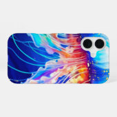 Coque iPhone 16 Étui iPhone 16 Méduse Aquarelle dans la Mer (Verso Horizontal)