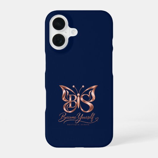 Coque iPhone 16 Étui iPhone 16 Navy esthétique | Minim (Verso)