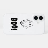 Coque iPhone 16 Étui iPhone à design fixe Halloween Ghost Boo (Verso Horizontal)