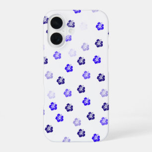 Coque iPhone 16 Étui iPhone à motif d'Hibiscus Bleu 