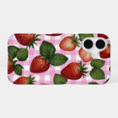 Coque iPhone 16 Étui iPhone à motif fraise (Verso Horizontal)