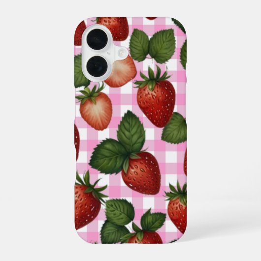 Coque iPhone 16 Étui iPhone à motif fraise (Verso)