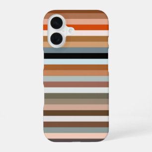 Coque iPhone 16 Étui iPhone à motif rayé multicolore