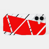 Coque iPhone 16 Étui iPhone à motif Zig Zag Rouge (Verso Horizontal)