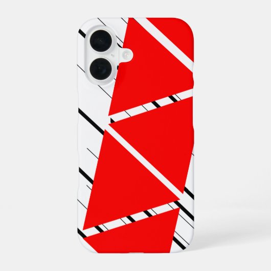 Coque iPhone 16 Étui iPhone à motif Zig Zag Rouge (Verso)