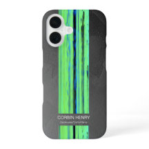 Étui iPhone à texture abstraite avec nom moderne