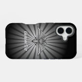 Coque iPhone 16 Étui iPhone Aigle Gris à deux Têtes (Verso Horizontal)