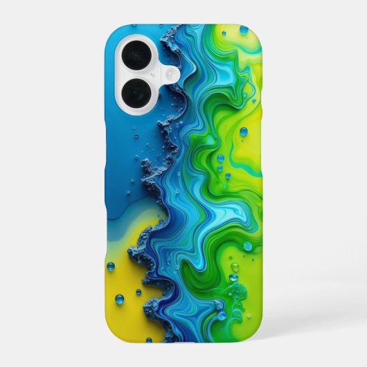 Coque iPhone 16 Étui iPhone Aqua et Lime River (Verso)