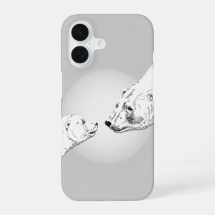 Coque iPhone 16 Étui iPhone Art Ours Polaire Étui iPhone Ours Art