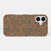 Coque iPhone 16 Étui iPhone avec patches de vieux tissu faux (Verso Horizontal)