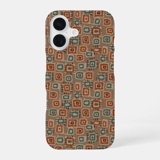 Coque iPhone 16 Étui iPhone avec patches de vieux tissu faux (Verso)