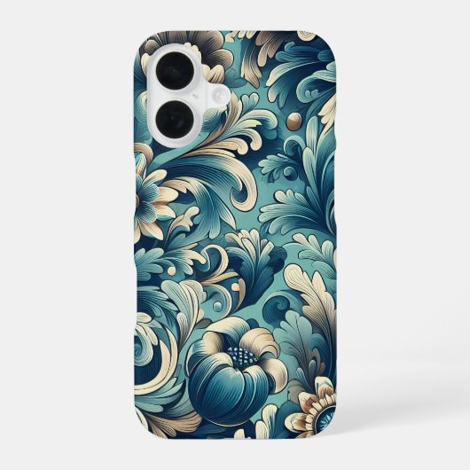 Coque iPhone 16 Étui iPhone botanique vintage slim (Verso)