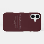 Coque iPhone 16 Étui iPhone Burgundy L'art de la Simplicité (Verso Horizontal)