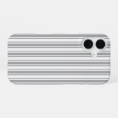 Coque iPhone 16 Étui iPhone Case-Mate à rayures de bonbons grises (Verso Horizontal)