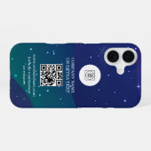 Coque iPhone 16 Étui iphone code QR de logo d'entreprise à dégradé (Verso Horizontal)