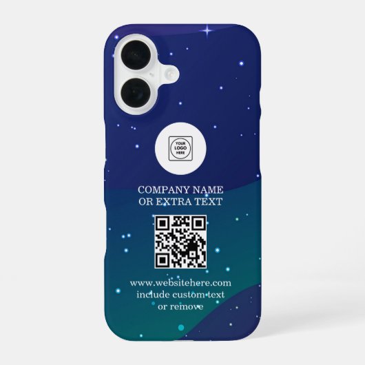 Coque iPhone 16 Étui iphone code QR de logo d'entreprise à dégradé (Verso)